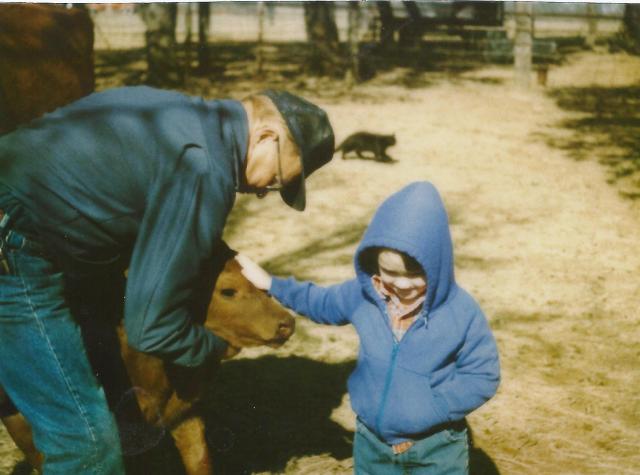 Grandpa Amy and calf